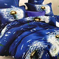Постельное белье бязь полуторный размер 150/210 см "синий одуванчик"