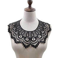 Комір ажурний чорний пришивний