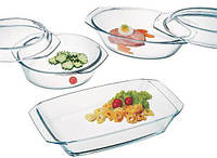 Набор посуды SIMAX 3-Х предметный (Кастрюля 1,5 л; Гусятница 2,4 л; Жаровня 2,4 л) Цвет прозрачный 302