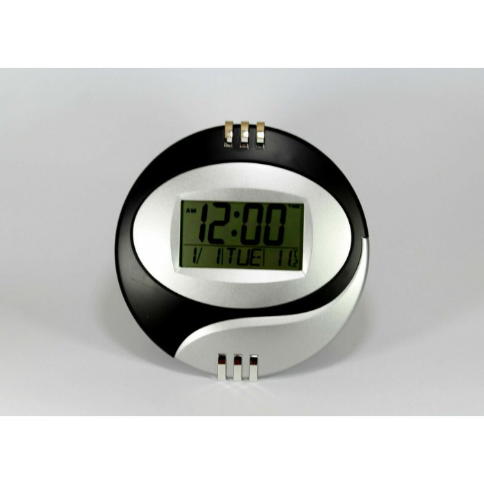 Електронні настінні годинники Kenko КК 6870 з термометром Чорні