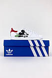 Жіночі кросівки Adidas Stan Smith x Disney White Red, білі шкіряні кросівки адідас стен сміт дісней, фото 2