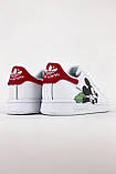 Жіночі кросівки Adidas Stan Smith x Disney White Red, білі шкіряні кросівки адідас стен сміт дісней, фото 4