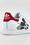 Жіночі кросівки Adidas Stan Smith x Disney White Red, білі шкіряні кросівки адідас стен сміт дісней, фото 6