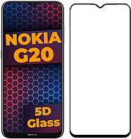 5D стекло Nokia G20 (Защитное Full Glue) Black (Нокиа Г20)