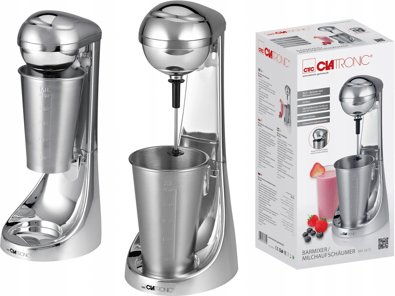 Міксер барний, пеновзбиватель, капучинатор Clatronic BM 3472 (65Вт, 650мл, Німеччина), фото 1