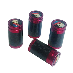 Ковпачки на ніпель з лого BMW M Alitek Carbon Style Red БМВ М (4 шт.)