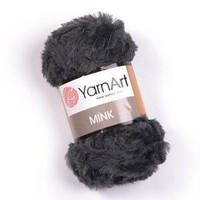 Турецкая пряжа вязания YarnArt mink(минк) меховая зимняя пряжа - 343 темно-серый