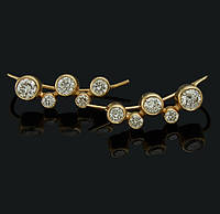 Женские серьги из желтого золота с бриллиантами С45Л1№35