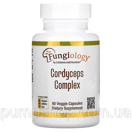 Комплекс з кордицепсом California Gold Nutrition Fungiolody Cordyceps Complex 90 капс. (пом'ята упаковка), фото 2