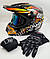 Мотошолом Ендуро Н625XЅ для мотокросу чи квадроцикла + КОМПЛЕКТ у Подарунок (Окуляри, Рукавички, Балаклава), фото 6