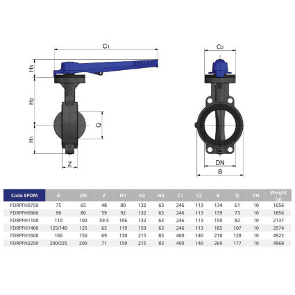 Effast Дисковый затвор ProFlow "Serie H" EFFAST d110мм (FDRPFH1100) - фото 6 - id-p1472857699