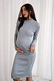 Сукня для вагітних сіра із щільного матеріалу з додаванням натуральної вовни, 4151725-С, фото 8
