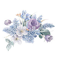 Вінілова наклейка на стіну «Весняні квіти». Декоративна інтер'єрна наклейка на шпалери. Квіти.