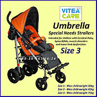 Амбрелла Спеціальна Коляска для Реабілітації дітей з ДЦП New Umbrella Special Stroller Size 3 — 160 см/75kg