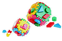 Детская универсальная пластиковая развивающая игрушка сортер Умный малыш 1+1 ТехноК куб логика для ребенка