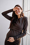 Сукня для вагітних і годуючих мам з секретом для годування прилеглого силуету хакі, 5139001-Х, фото 5