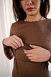 Сукня для вагітних і годуючих мам прилеглого силуету з секретом для годування мокко, 5139001-М, фото 2