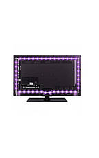 Світлодіодна стрічка 5050 RGB 2 метри для фонового підсвічування телевізора з пультом, фото 4