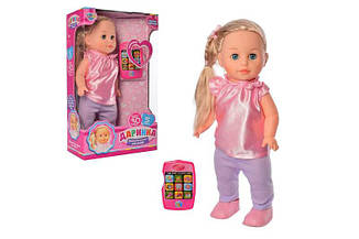 Лялька M 5445 UA Даринка 41 см, музика, ходить, пісня, планшет-пульт, на радіокеруванні, на батарейк