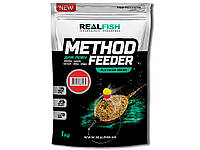 Прикормка Real Fish Метод Фидер Squid Cranberry (Кальмар-клюква) 0.8кг
