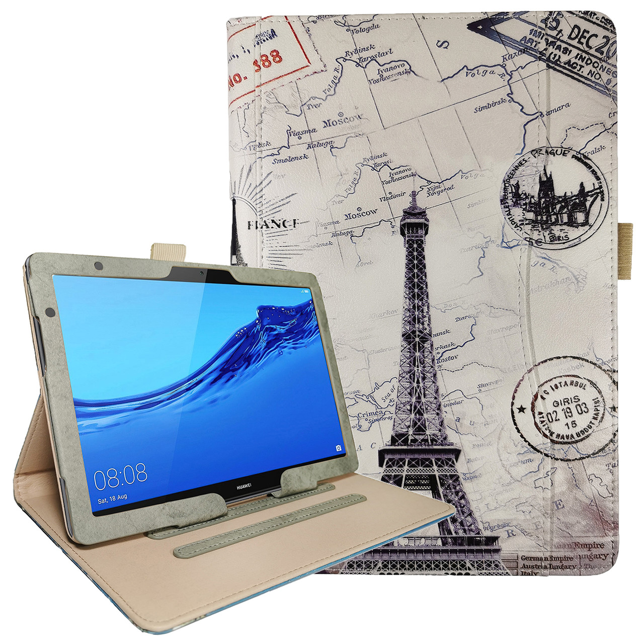 Чохол-книжка Leather Painting Case для Huawei MediaPad M5 Lite / T5 10.1 (Wake / Sleep) Paris