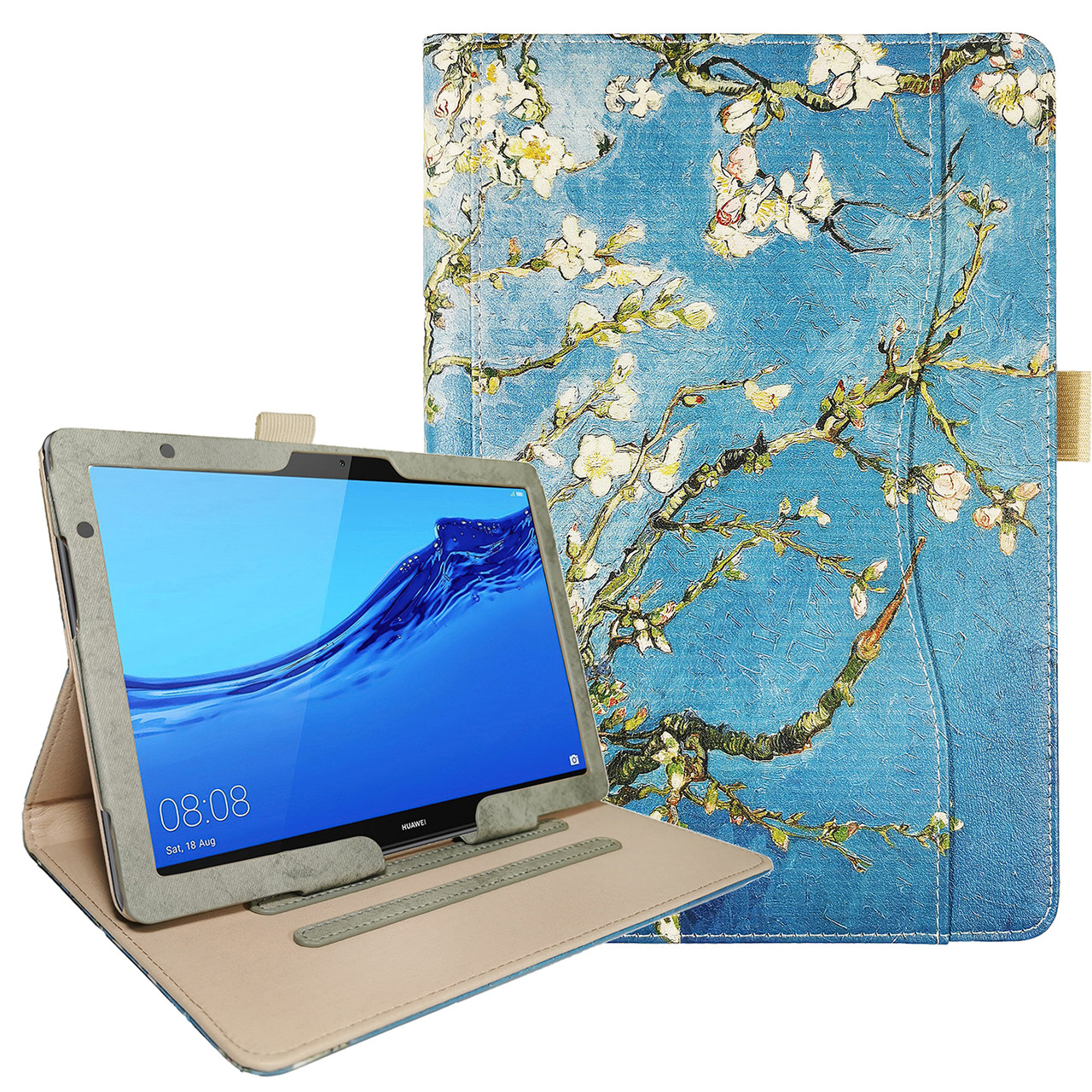 Чохол-книжка Leather Painting Case для Huawei MediaPad M5 Lite / T5 10.1 (Wake / Sleep) Blossom