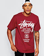 Красная футболка с логотипом Stussy "Стюсси"