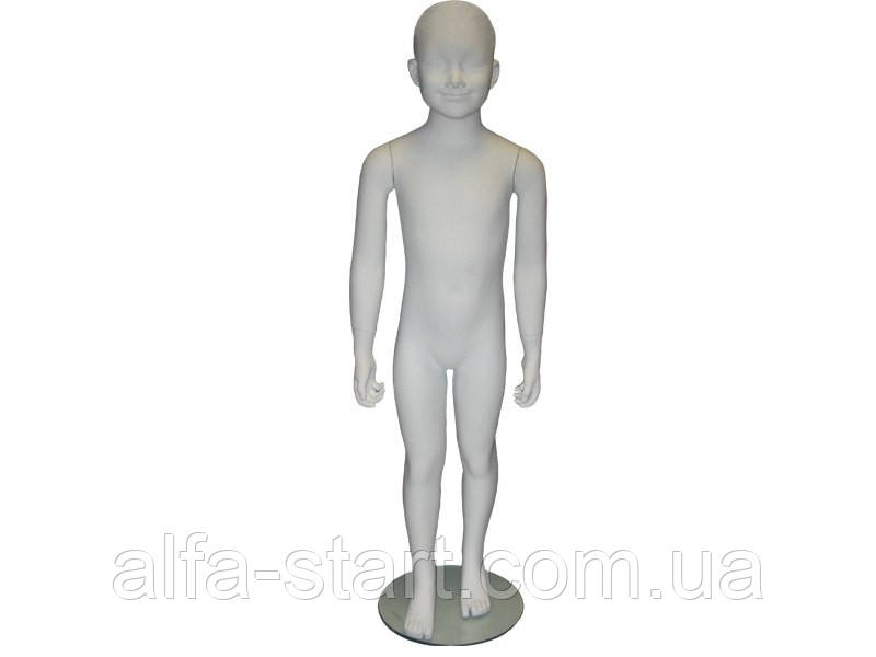 Білий дитячий гіпсовий манекен без макіяжу на підставці