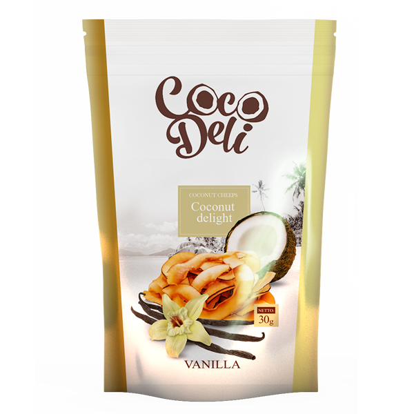 Кокосові чіпси солодкі з ваніллю без глютену Coco Deli 30 г Україна