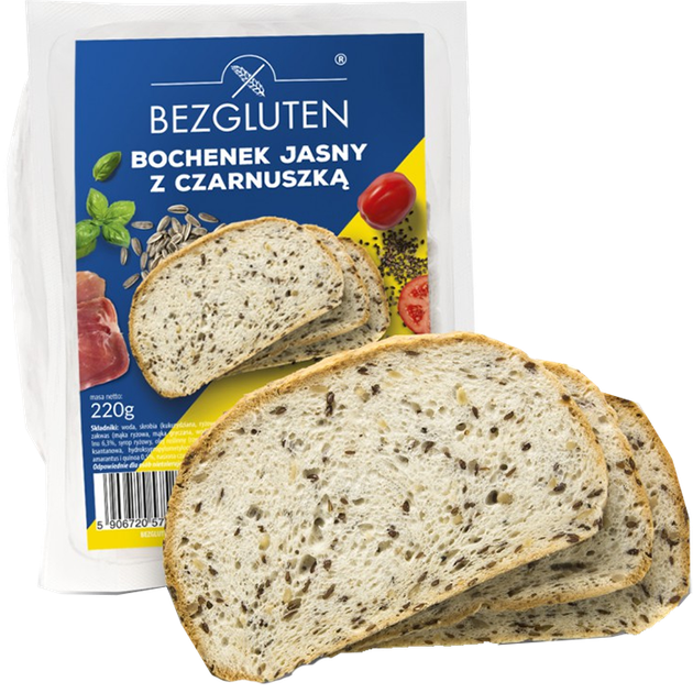 Хліб білий з кунжутом без глютену Bezgluten 220 г Польща