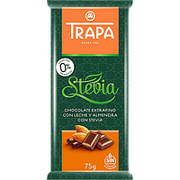 Шоколад молочный с миндалем на стевии без глютена Trapa 75 г Испания