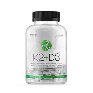 Вітамін Д3 та К2 Ultimate Nutrition K2 + D3 120 tabs