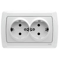 Розетка VIKO подвійна із заземленням біла