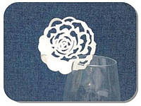 Декор бумажный ажурный для бокалов в форме розочки (уп 20 шт)