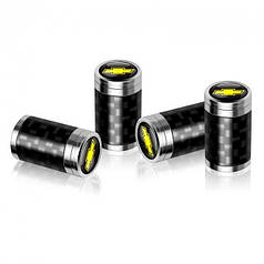 Ковпачки на ніпель для Chevrolet Alitek Carbon Style Silver Шевроле (4 шт.)