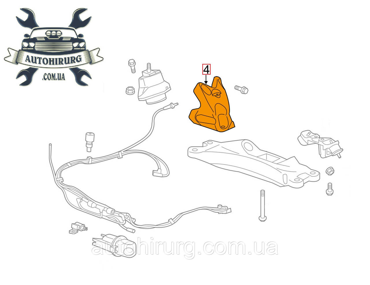Кронштейн лапа двигуна Cadillac ATS 23104516