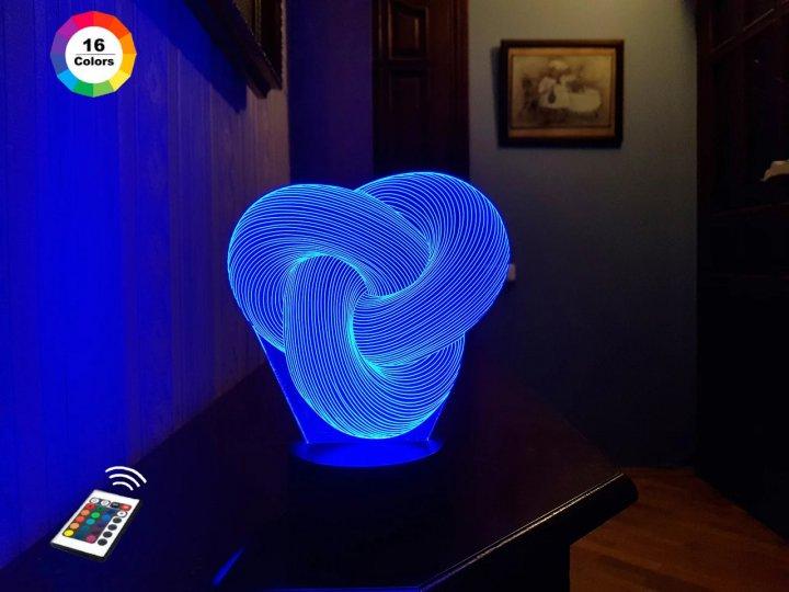 3D нічник "Уроборос" (ВОЛІЧНЕ ЗОБРАЖЕННЯ)+ пульт ДК + мережевий адаптер + батарейки (3ААА) 3DTOYSLAMP, фото 1