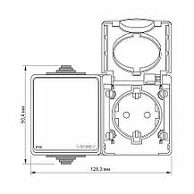 Розетка зовнішня одинарна з заземленням і вимикач одноклавішний VIDEX BINERA сірий VF-BNW3-G, фото 2