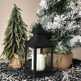 Декоративний ліхтар 24 см з LED-свічкою, пластик