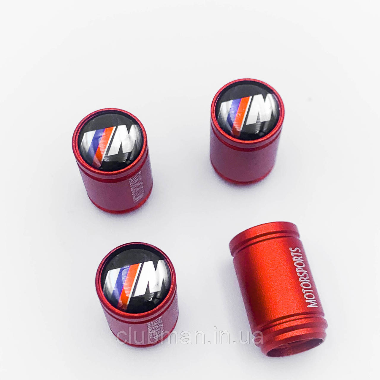 Захисні ковпачки на ніпеля Motosport M-power BMW (БМВ) 4 шт Червоні