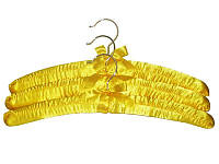 Атласные жёлтые плечики 385мм с бантиком
