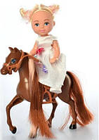 Кукла DEFA с лошадью 8410 седло упряжка игрушка 11 см Дефа детская пластиковая для девочек набор