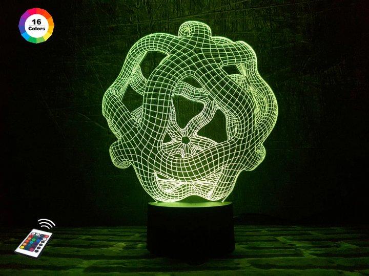 3D нічник "Оніс" (ВОЛІЧНЕ ЗОБРАЖЕННЯ) + пульт ДК + мережевий адаптер + батарейки (3ААА)  3DTOYSLAMP, фото 1