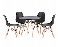 Кухонний стіл 80 см і 4 стільця MUF-ART Black