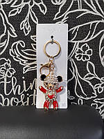 Брелок на ключи мишка со стразами