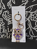 Брелок на ключи сова со стразами