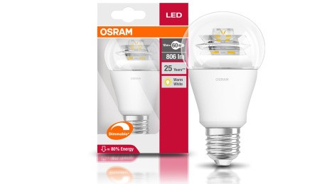 Светодиодная LED лампа OSRAM SUPERSTAR A60 10W 806lm E27 теплый белый, диммируемая, прозрачная - фото 2 - id-p224522078