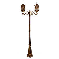 Светильник садово-парковый столб бронза на две лампы
