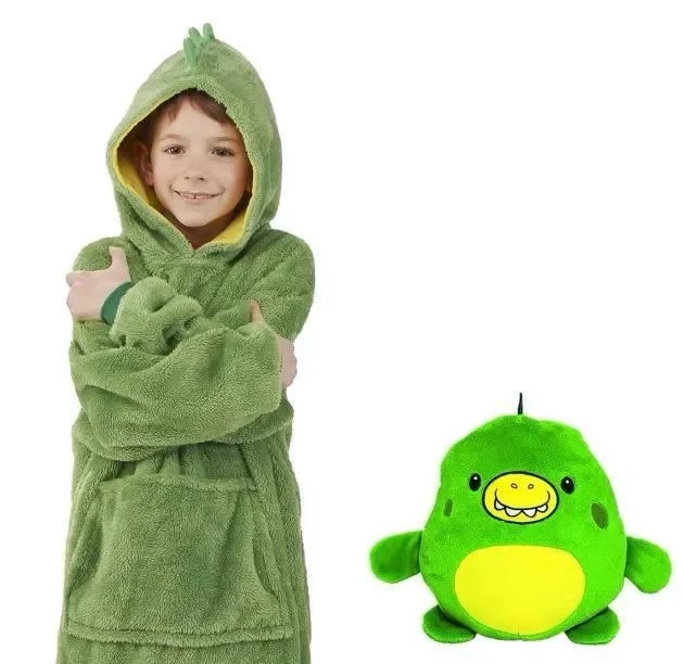 Дитячий Плед - худі толстовка халат з капюшоном і рукавами Huggle Pets Hoodie