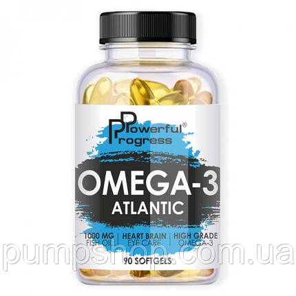 Жирні кислоти омега-3 Powerful progress Atlantic Omega-3 1000 мг 90 капс., фото 1